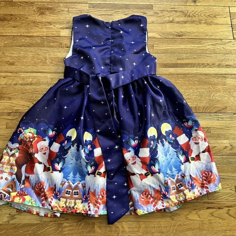 Girls Christmas Dress Fancy Santa Christmas Formal Dress Festival Girls Party D